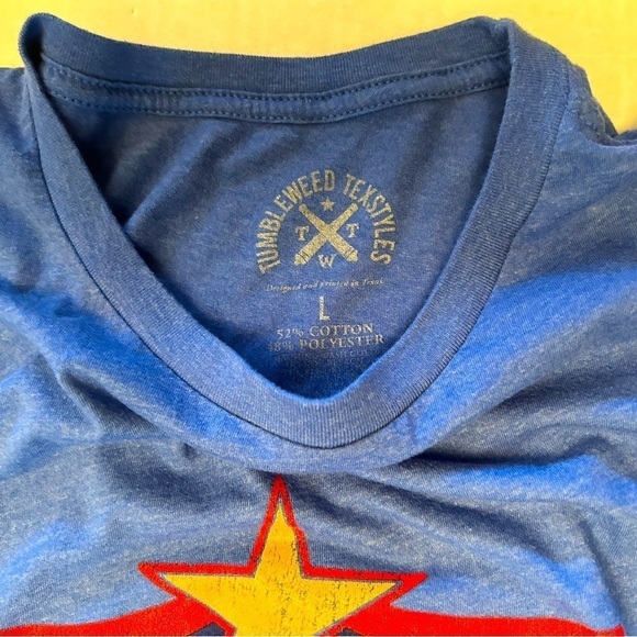 Texas Y’all T Shirt in Royal blue Unisex by Tumbleweed Sz- L. Q6 - Picture 5 of 8
